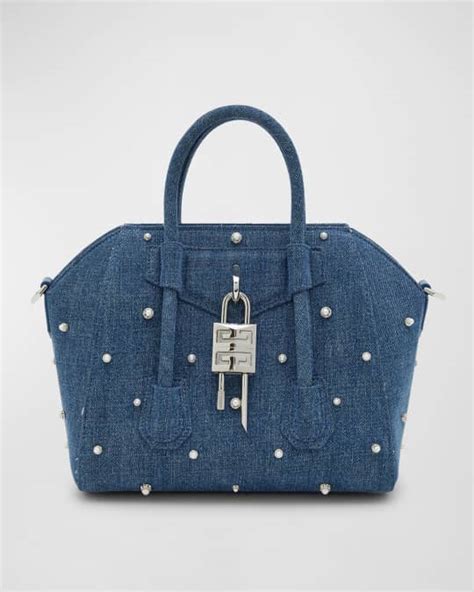 givenchy antigona small soft|mini antigona lock denim tote bag.